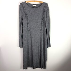 NEW People Tree Wool Long Sleeve Gray Dress 628
